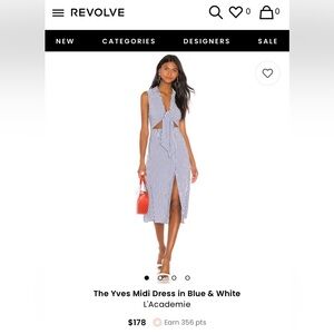 Blue and white striped dress with belly cut out. Playful and chic.NWT 💙🤍